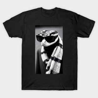 Portrait of a Snake Wearing Scarf T-Shirt